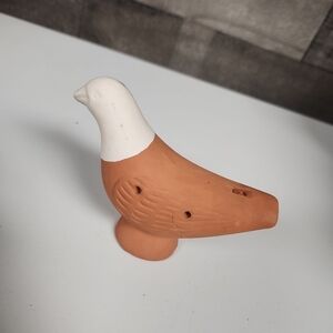 Terracotta and White Bird Whistle
